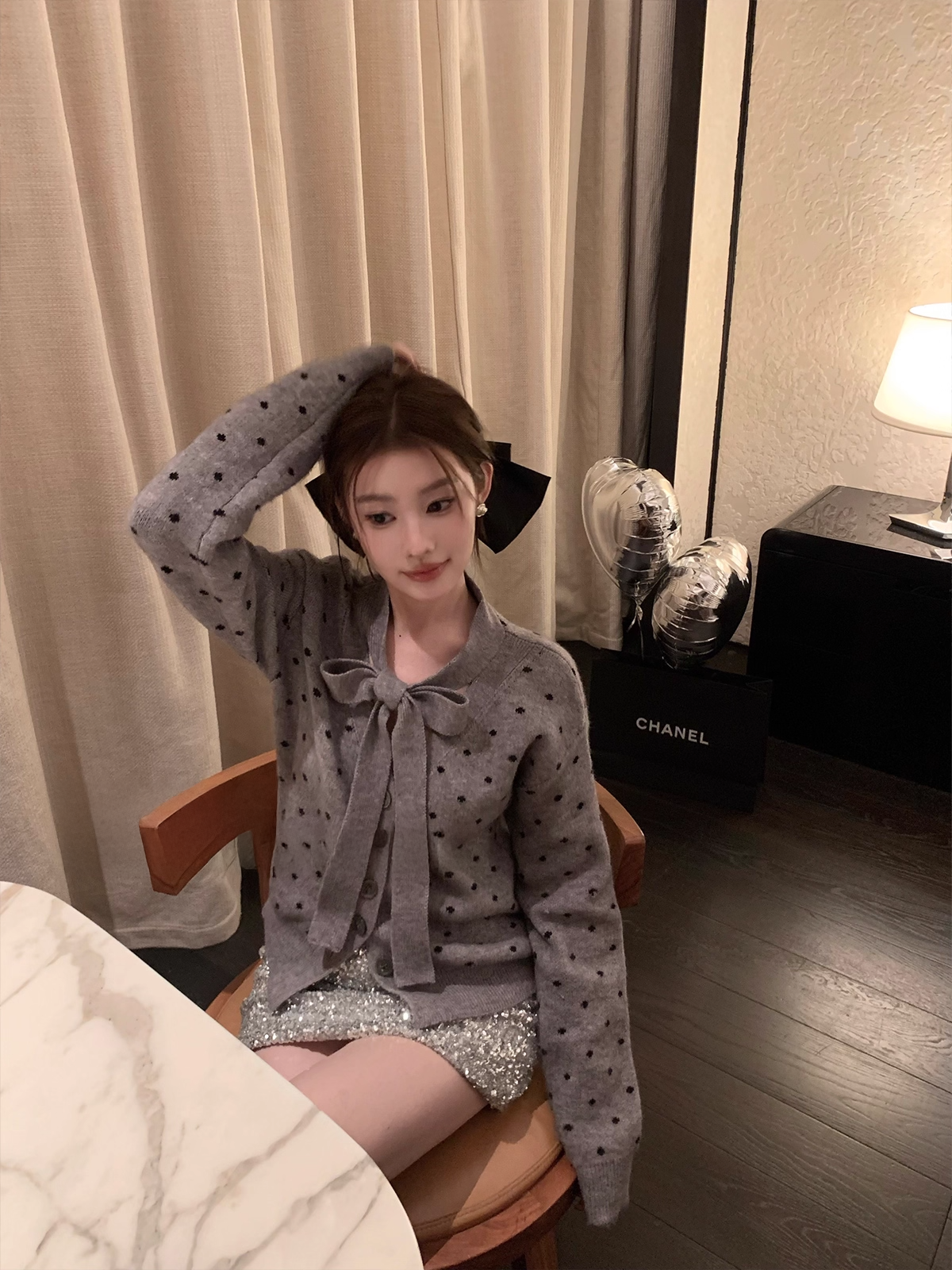 dot knit ドット柄ニット