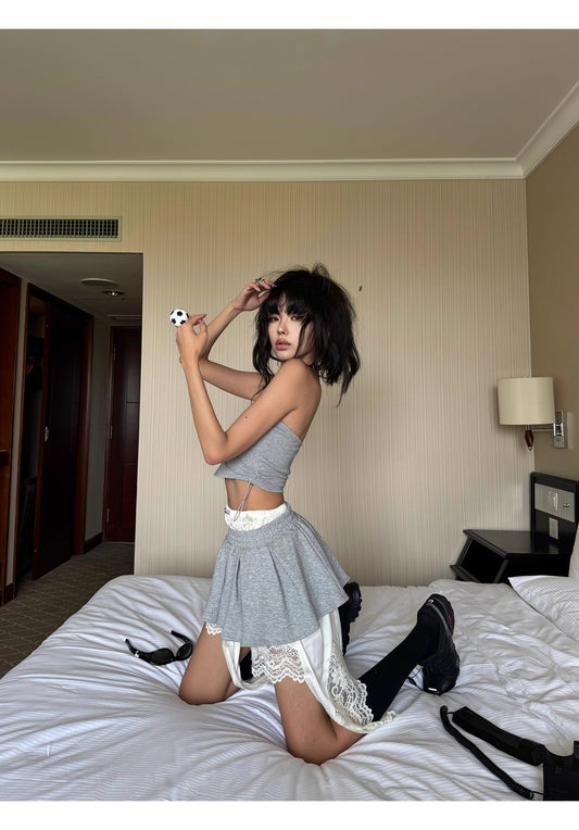 Bare top Lace design Skirt ベアトップ レースデザイン スカート