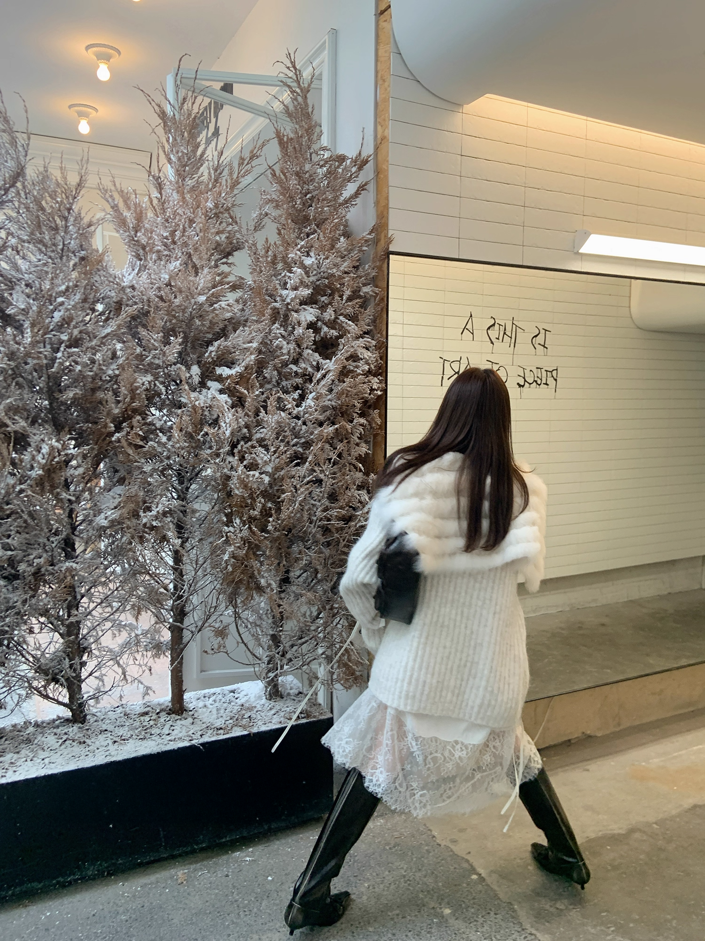 Fur knit cardigan ファー付きニットカーディガン