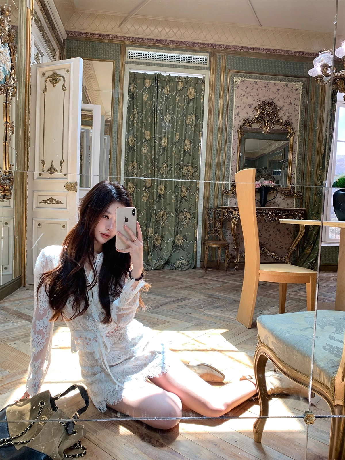 Lace Shirts and skirt Set upレースシャツ＆スカートセットアップ