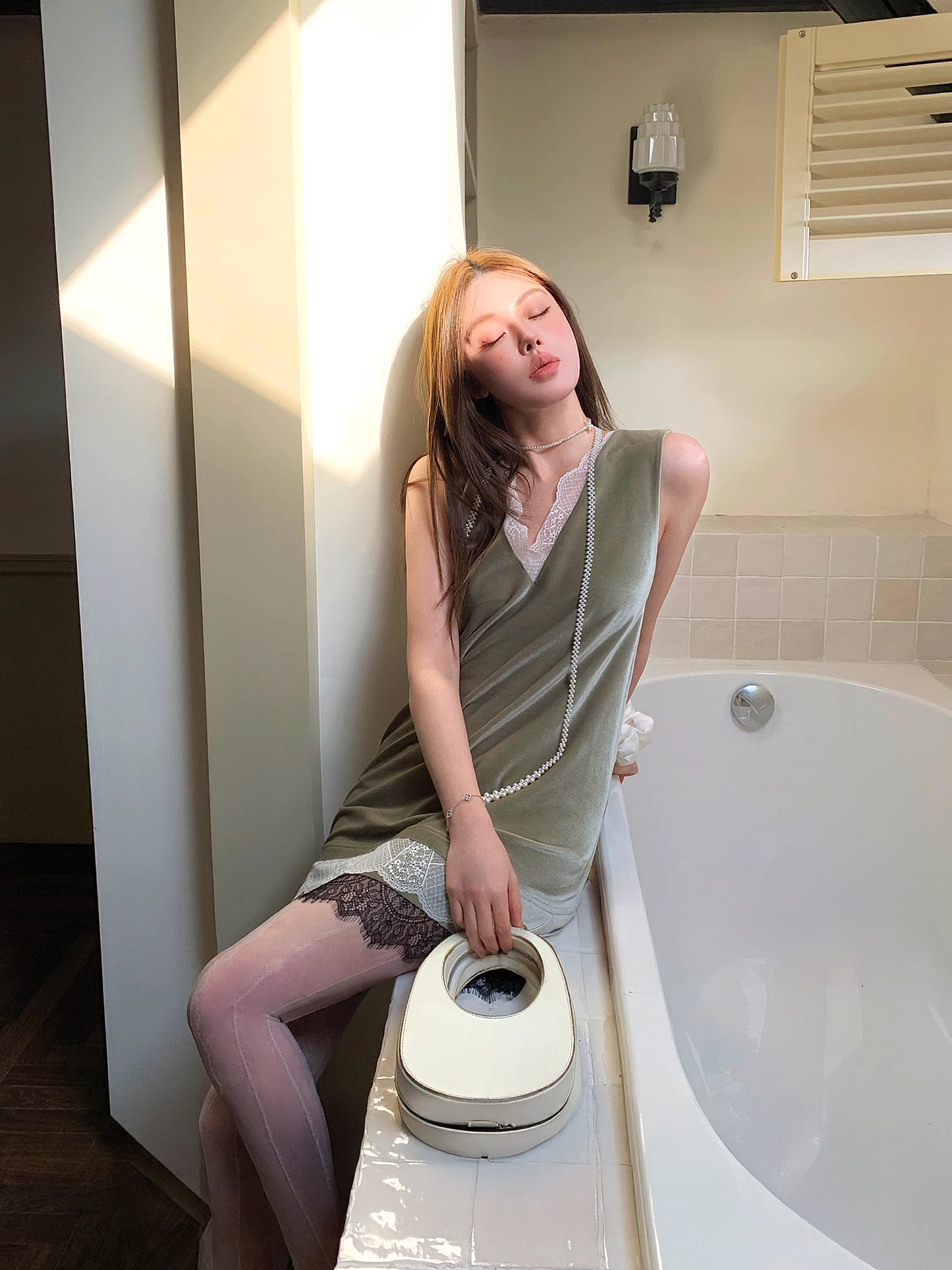 Velor Lace Dress ベロアレース ドレス