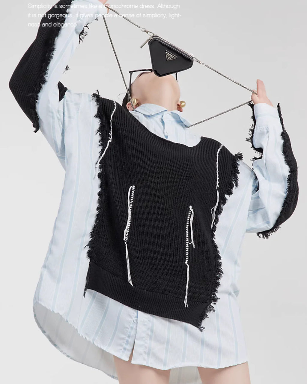 Stripe Shirts Docking Vest ストライプシャツ ドッキング ベスト