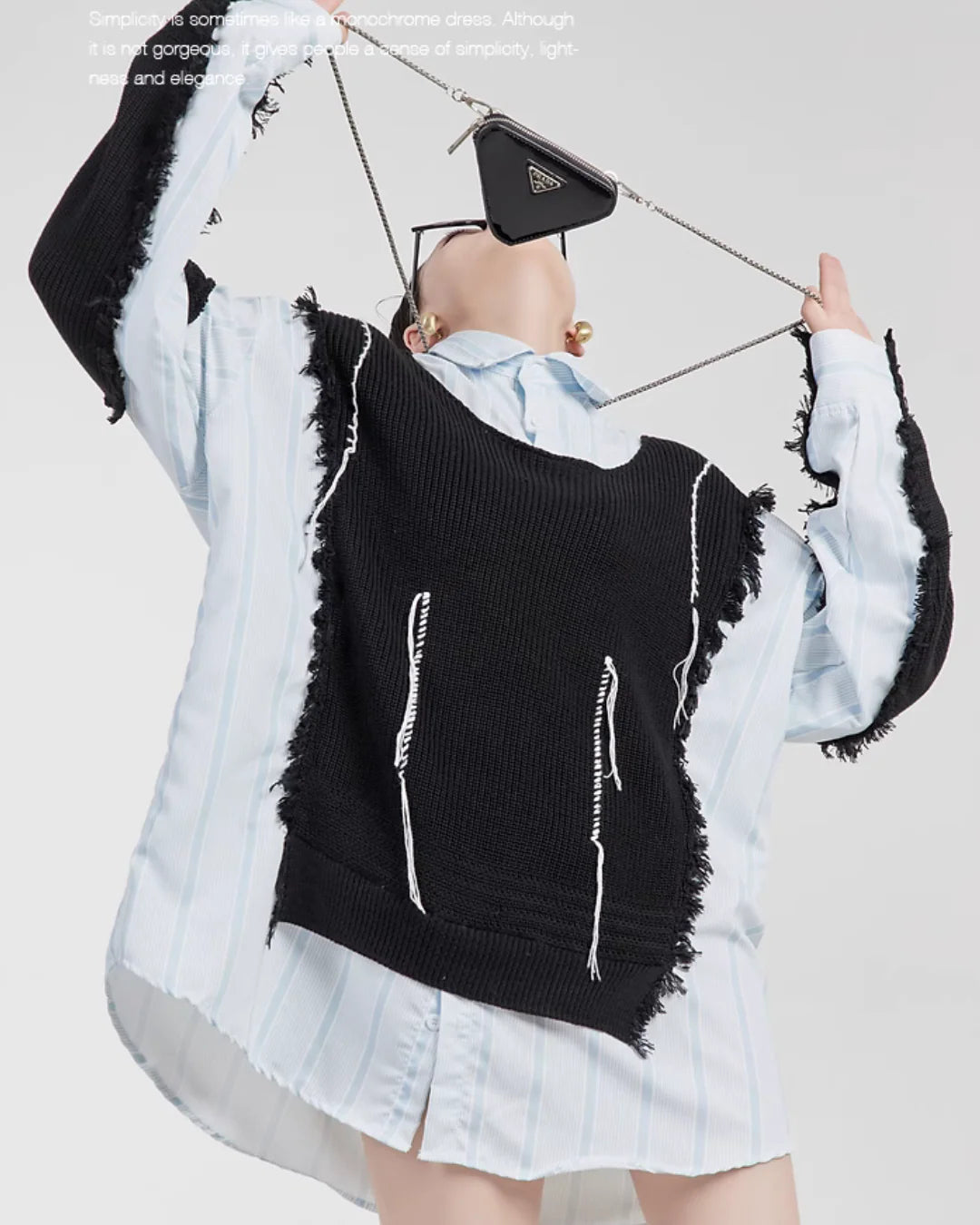 Stripe Shirts Docking Vest ストライプシャツ ドッキング ベスト