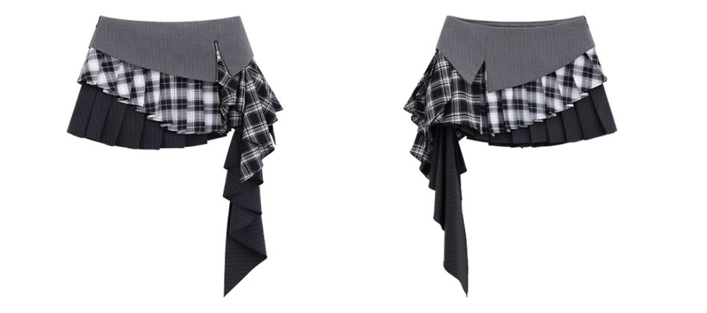 Asymmetric check skirt アシンメトリー チェック スカート