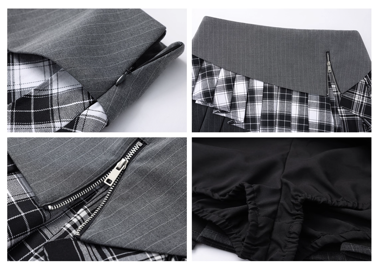 Asymmetric check skirt アシンメトリー チェック スカート