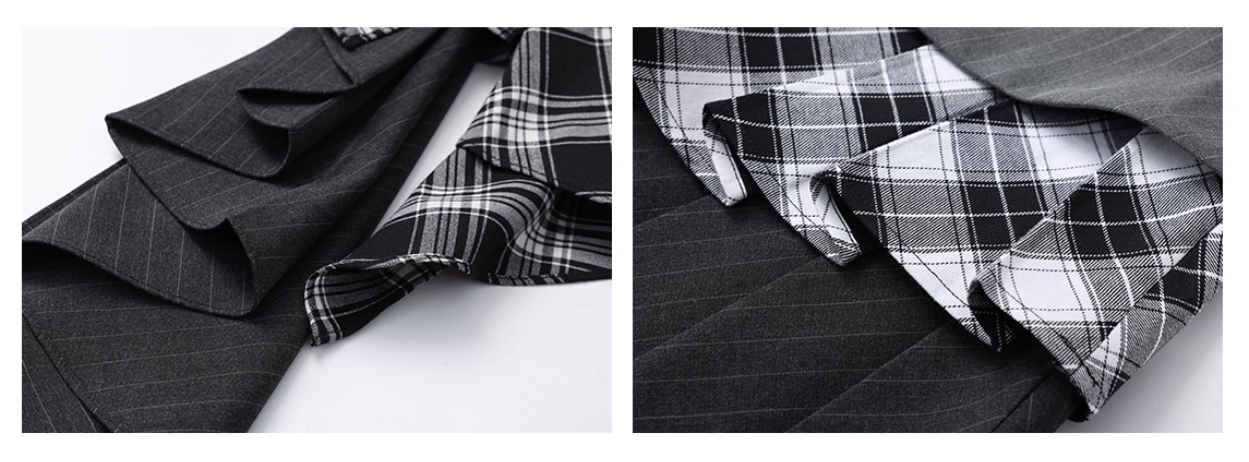 Asymmetric check skirt アシンメトリー チェック スカート