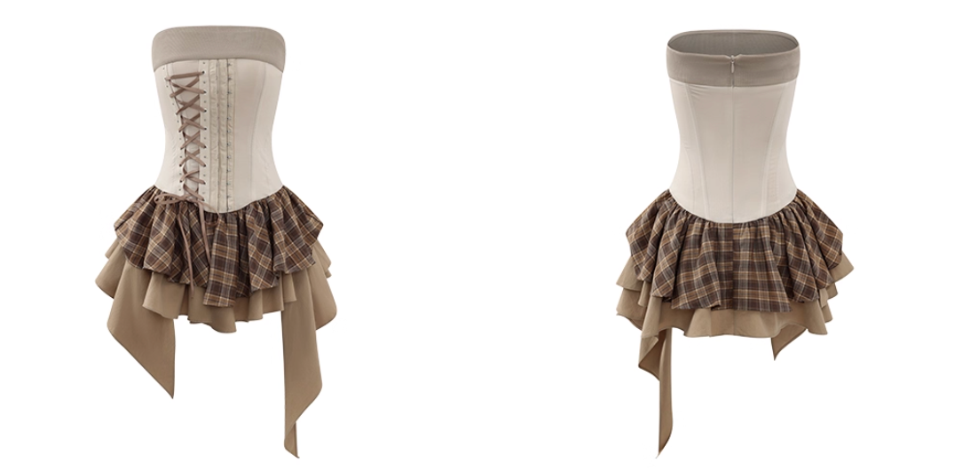 Check Tube Dress チェック チューブドレス