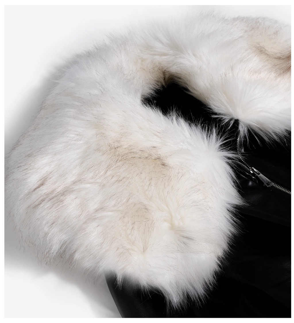 Fur PU leather Down jacket ファーPUレザーダウンジャケット