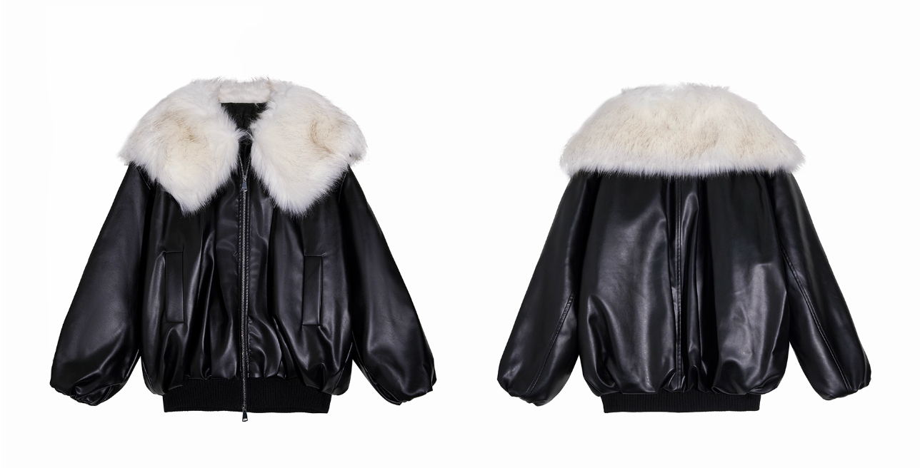 Fur PU leather Down jacket ファーPUレザーダウンジャケット