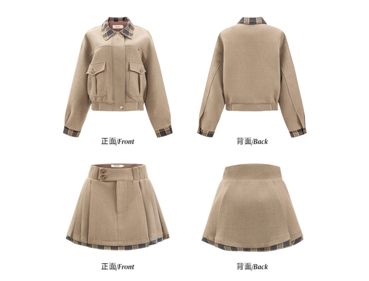 Box Blouson Pleats skirt ボックスブルゾン プリーツスカート