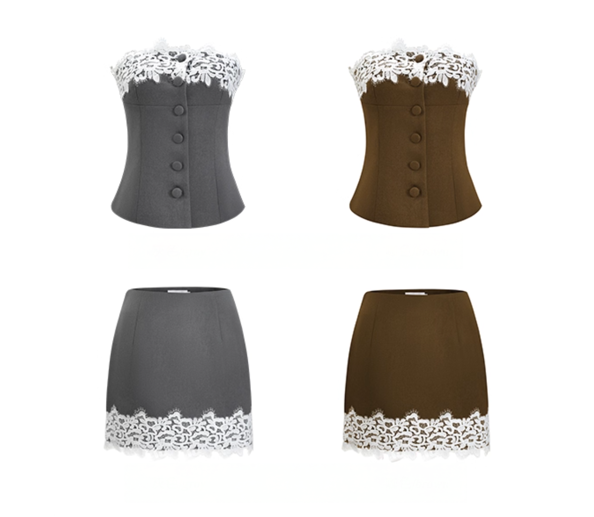 Lace Strapless tops & skirts レース ストラップレストップス&スカート