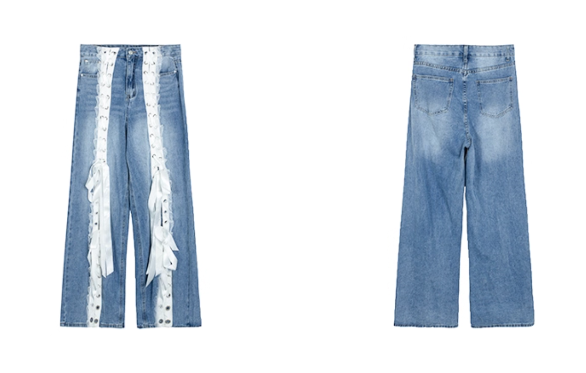 Laceup Wide Denim レースアップ ワイド デニム