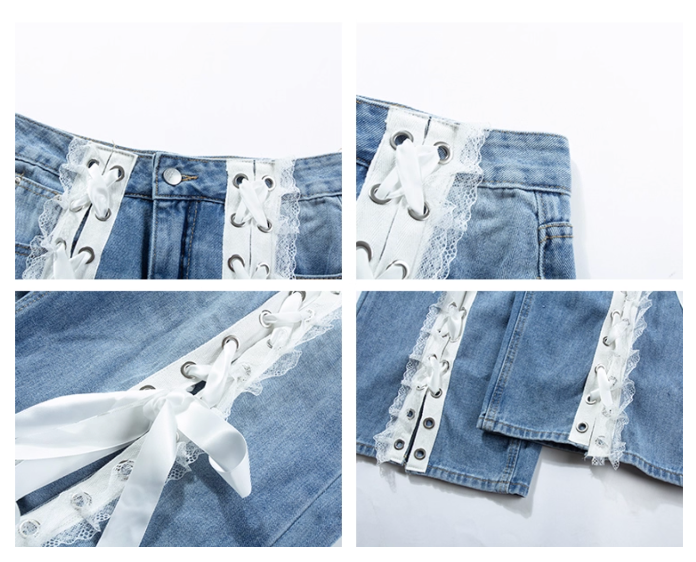 Laceup Wide Denim レースアップ ワイド デニム