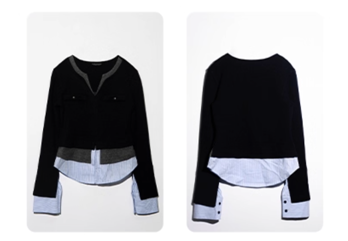 Rayered V-Neck Knit  レイヤードVネックニット