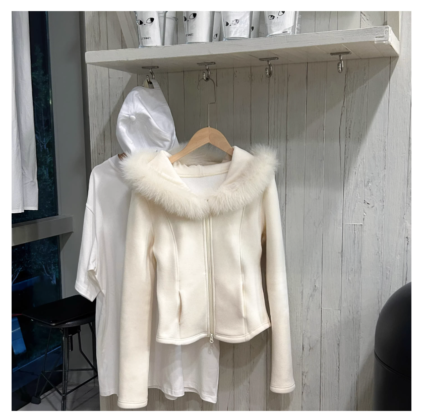 Fox fur cardigan フォックスファー付きカーディガン