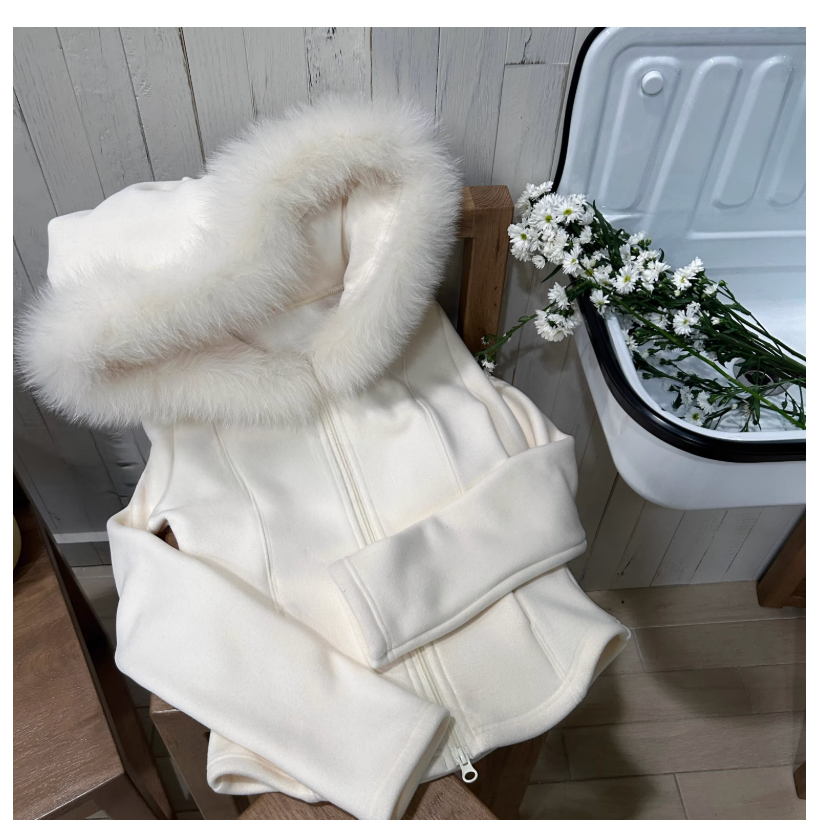 Fox fur cardigan フォックスファー付きカーディガン