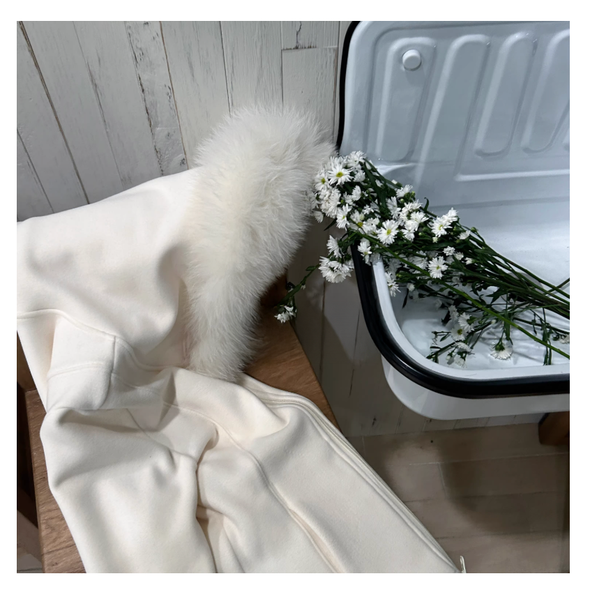 Fox fur cardigan フォックスファー付きカーディガン