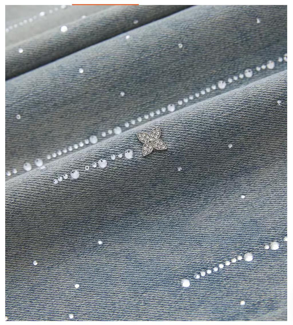Line Stone denim ラインストーン ウォッシュデニム