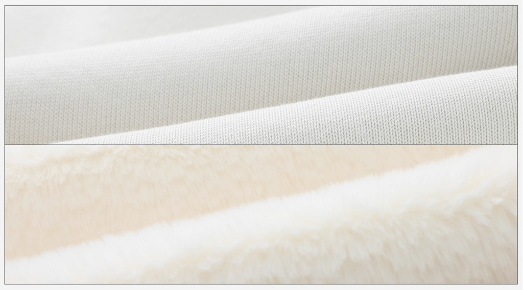 White Food Boa Jacket ホワイト裏起毛ショートフード付きスウェットジャケット