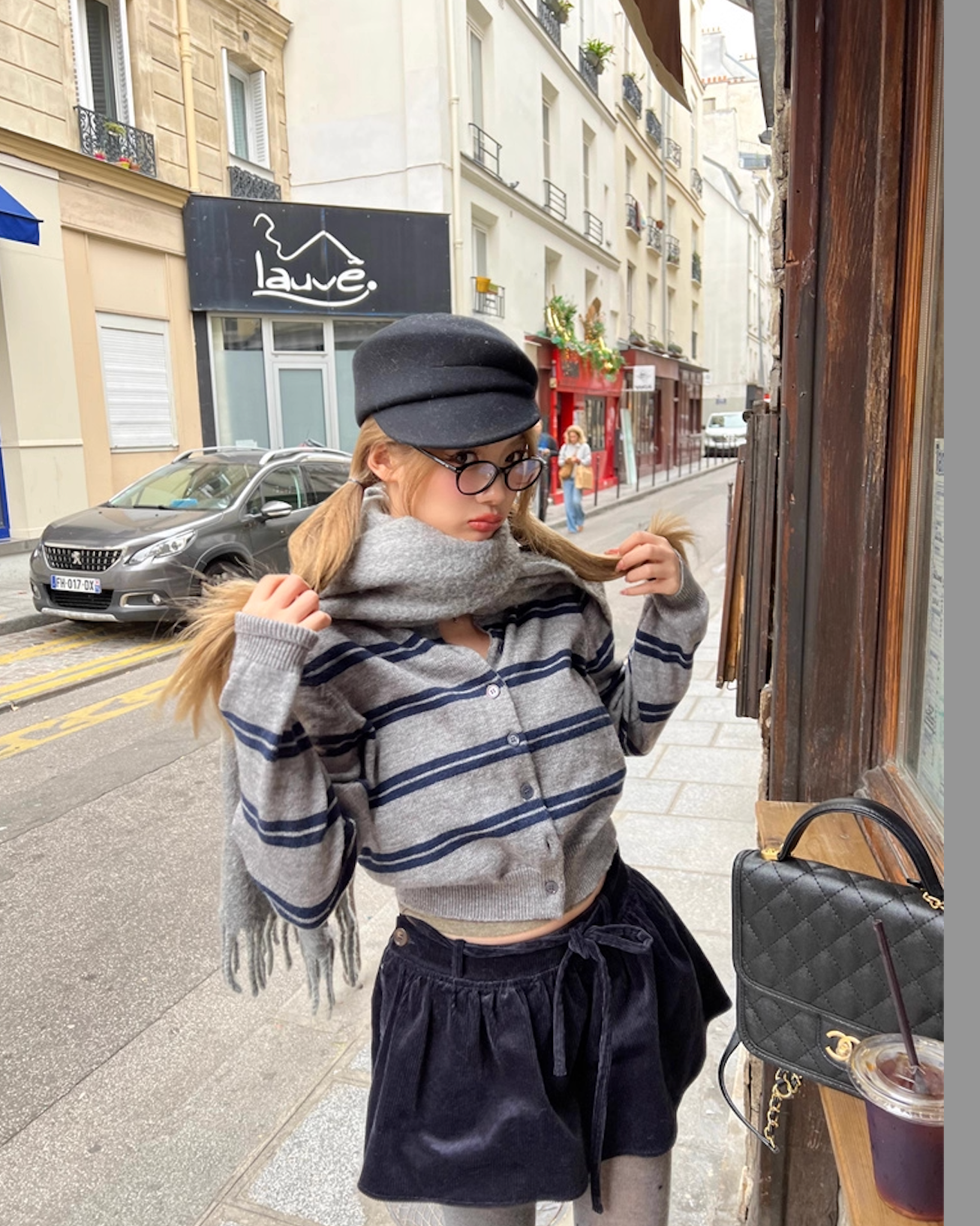 Border Short Knit Cardigan ボーダー ショート ニット カーディガン