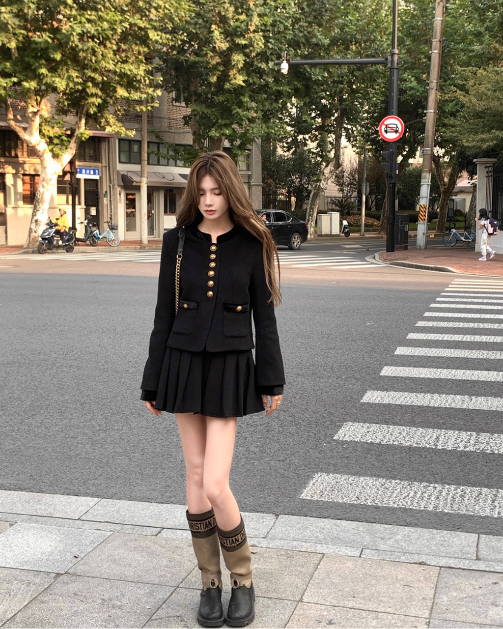 財閥千金穿搭 Gold Button Set up ゴールドボタン セットアップ