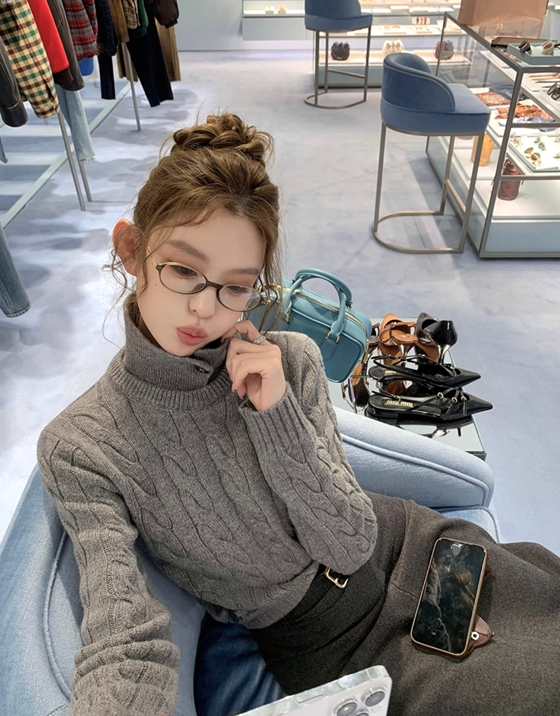 Coller Cable Knit カラー ケーブル ニット