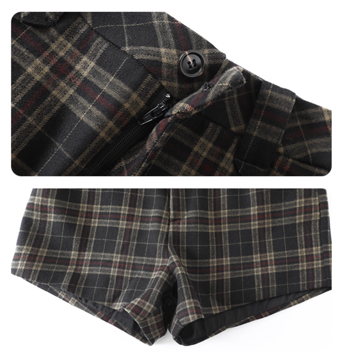 Check button top & Short pants チェックボタントップ&チェックショートパンツ