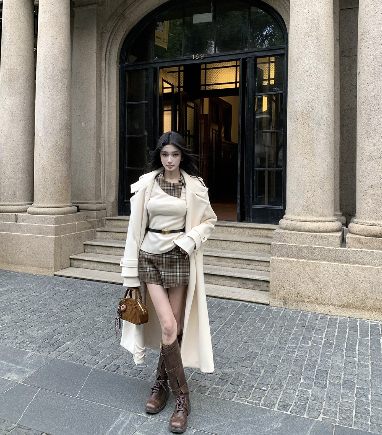 Check button top & Short pants チェックボタントップ&チェックショートパンツ