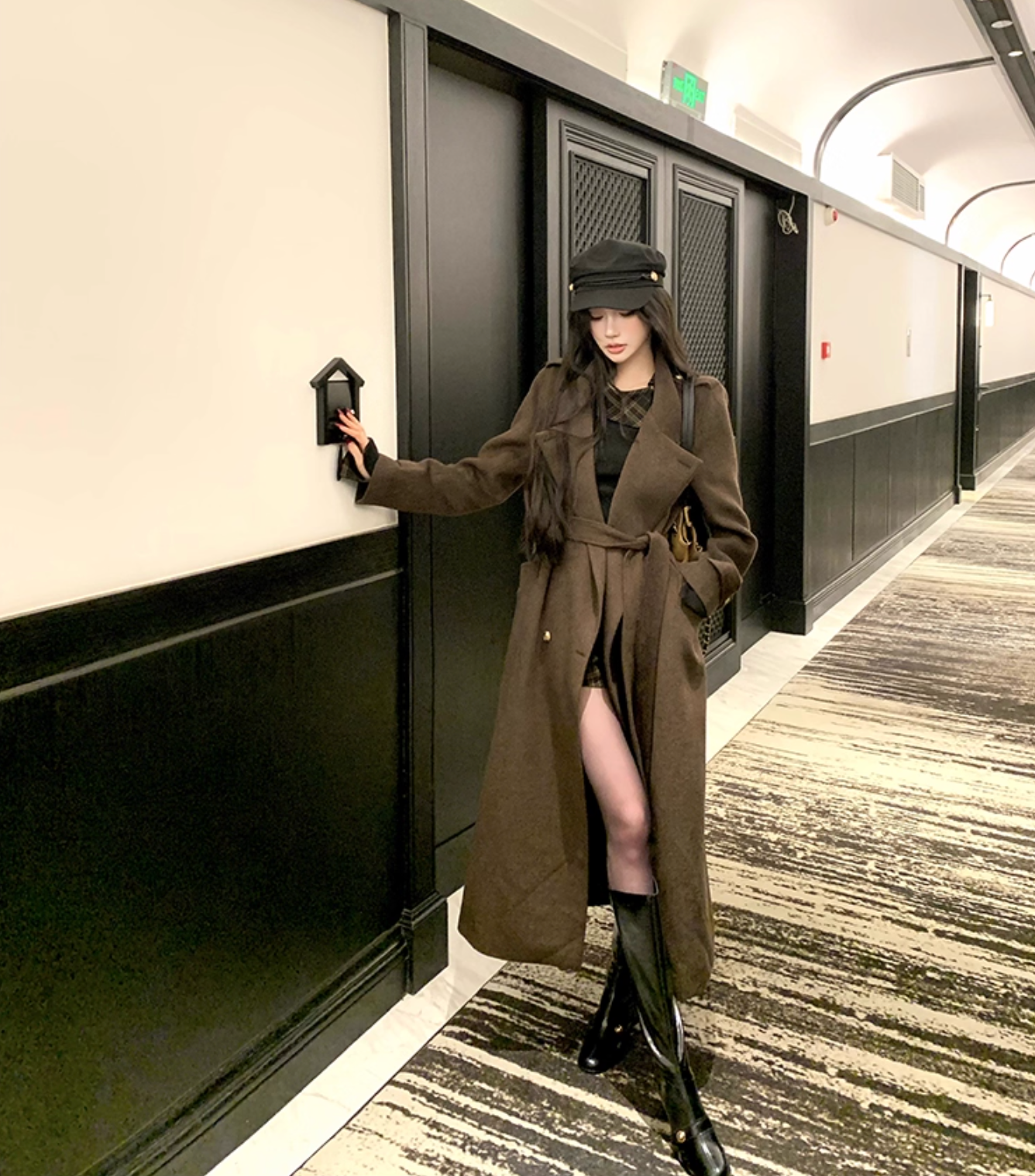 Kilting woolLong coat キルティング ウール ロングコート