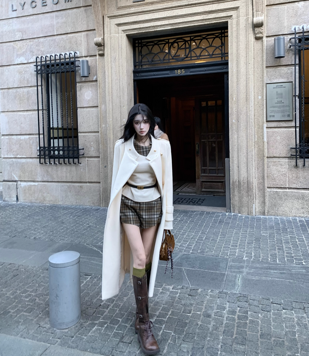 Kilting woolLong coat キルティング ウール ロングコート