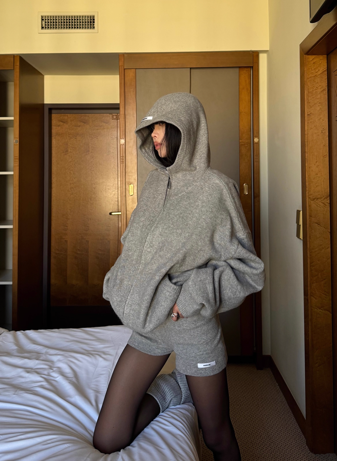Knit Hoodie Shorts ニットフーディ＆ショーツ
