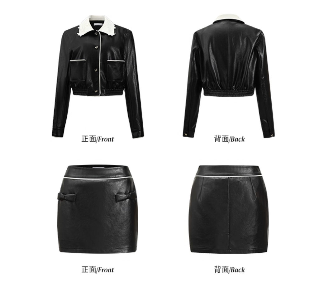Leather jacket & skirt レザージャケット＆スカート