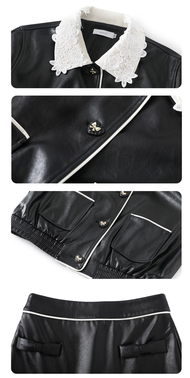 Leather jacket & skirt レザージャケット＆スカート