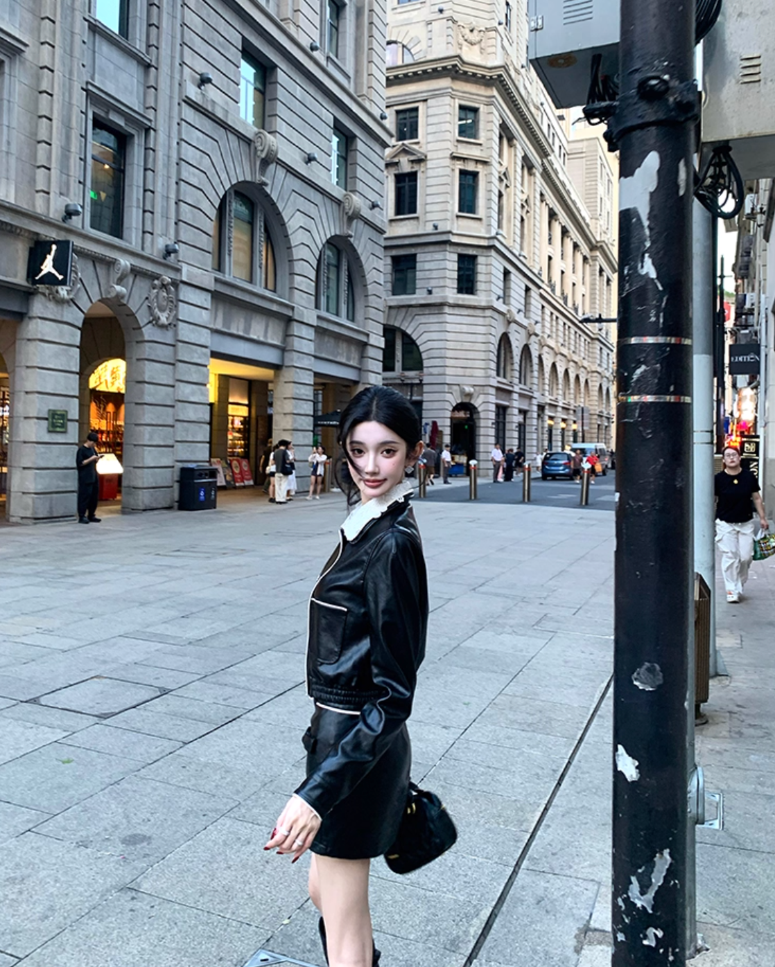 Leather jacket & skirt レザージャケット＆スカート