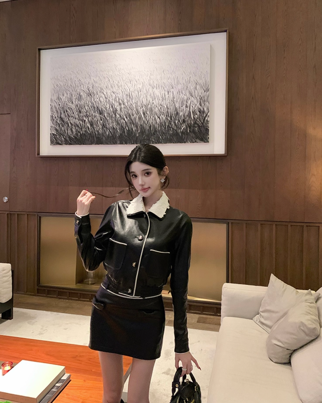 Leather jacket & skirt レザージャケット＆スカート