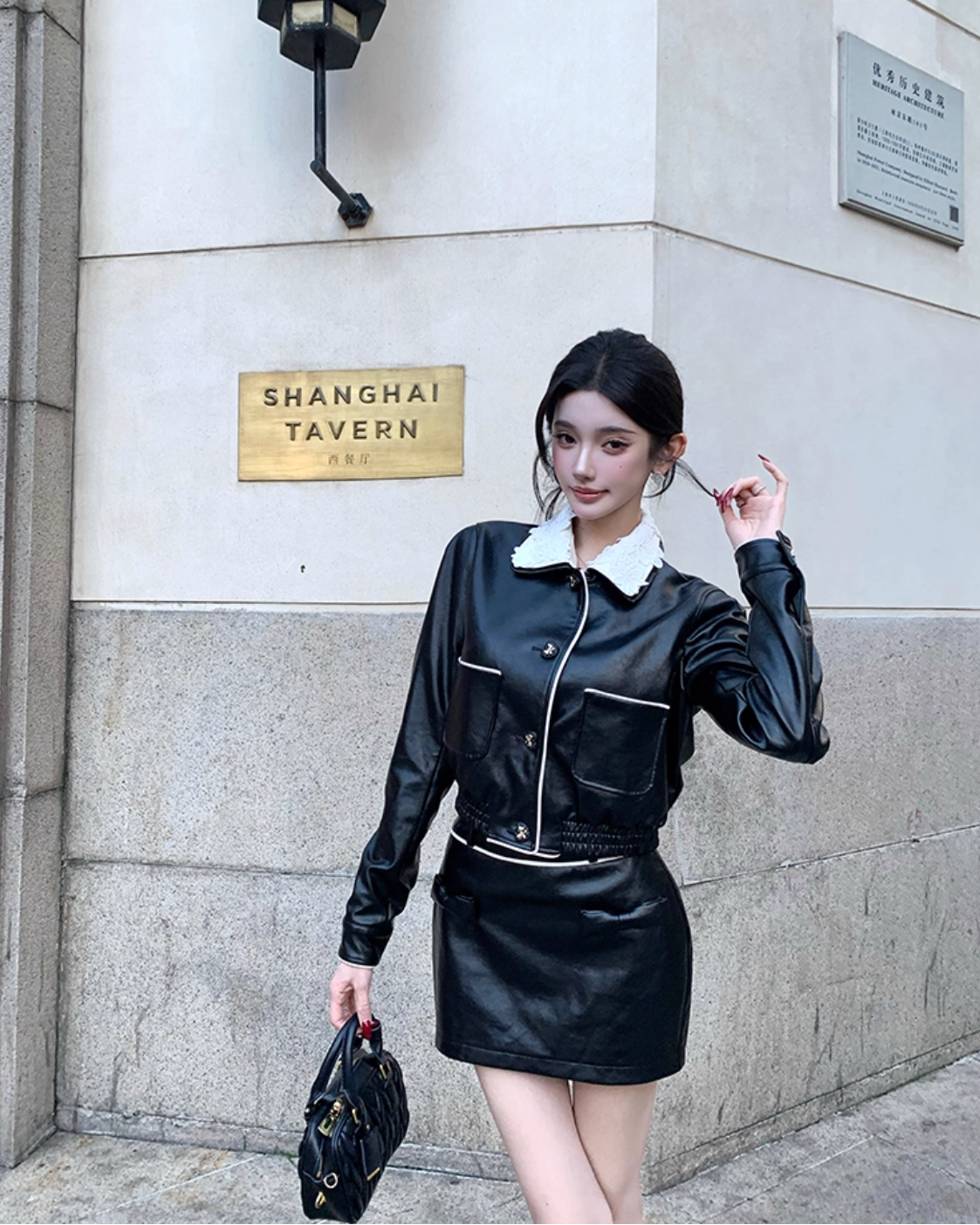 Leather jacket & skirt レザージャケット＆スカート