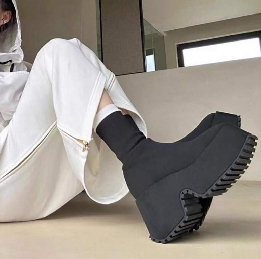 Plat form Square Toe Boots プラットフォーム スクエア トゥブーツ