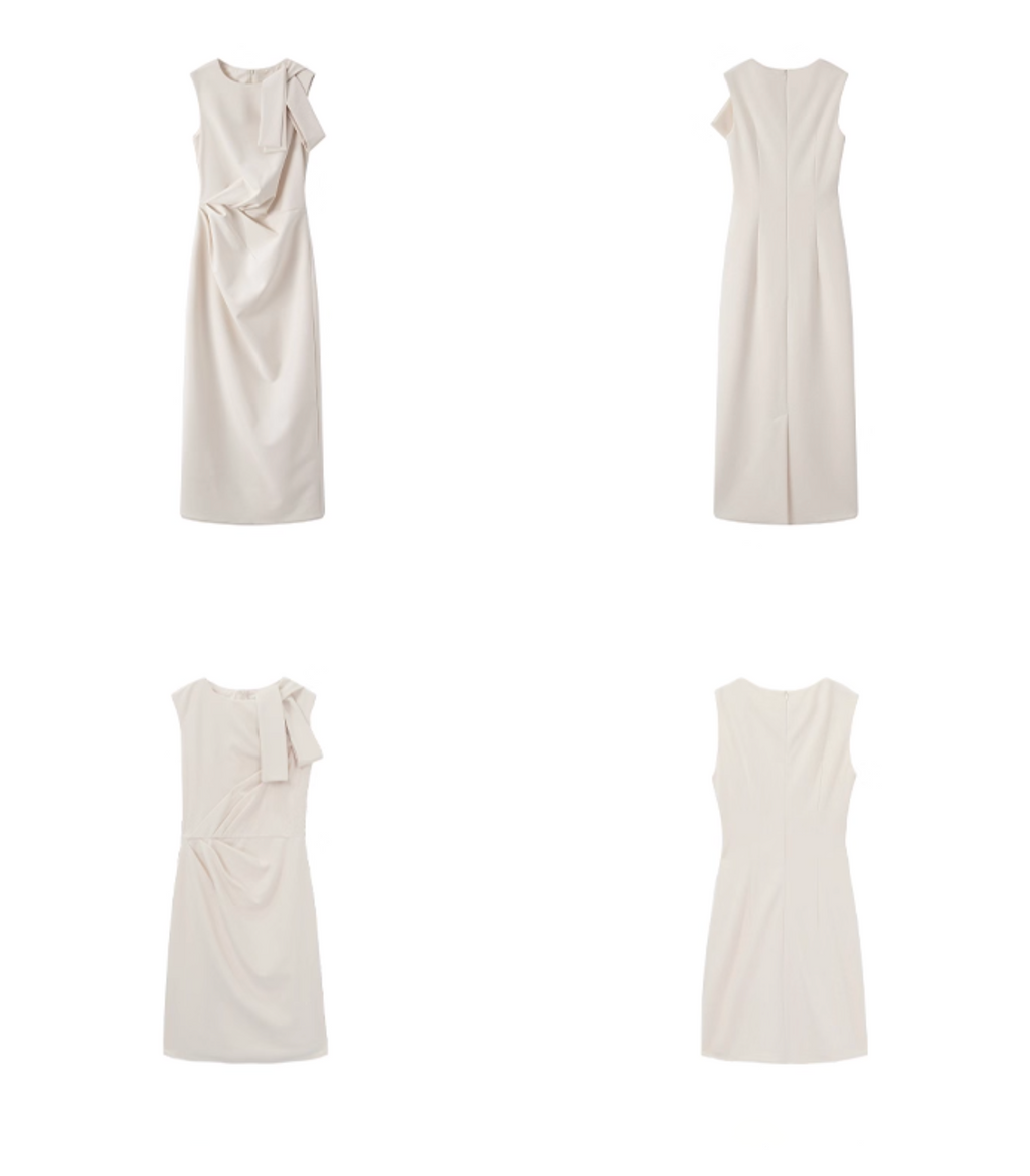 Ribbon White Long&Short dress リボンホワイトロング＆ショート ドレス