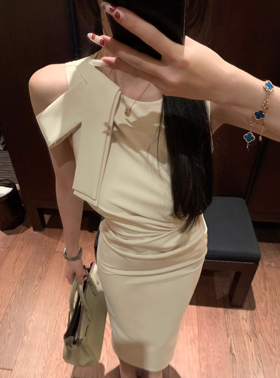 Ribbon White Long&Short dress リボンホワイトロング＆ショート ドレス