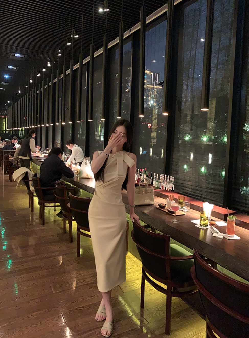 Ribbon White Long&Short dress リボンホワイトロング＆ショート ドレス