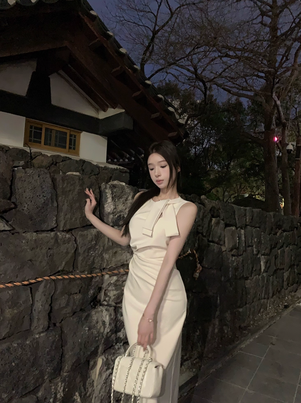 Ribbon White Long&Short dress リボンホワイトロング＆ショート ドレス