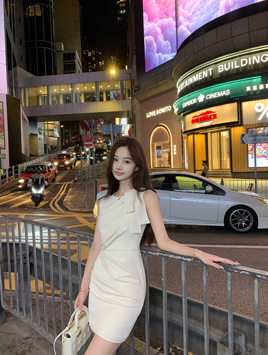 Ribbon White Long&Short dress リボンホワイトロング＆ショート ドレス