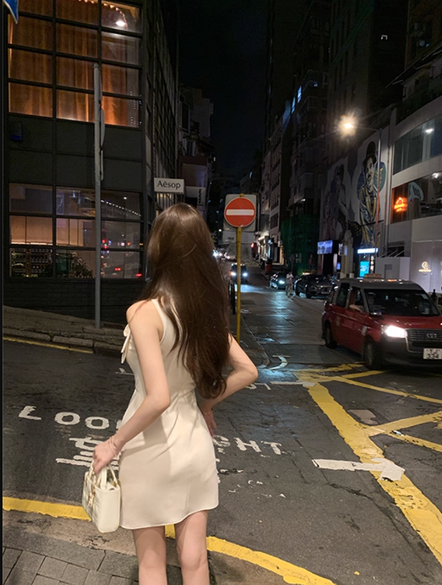 Ribbon White Long&Short dress リボンホワイトロング＆ショート ドレス