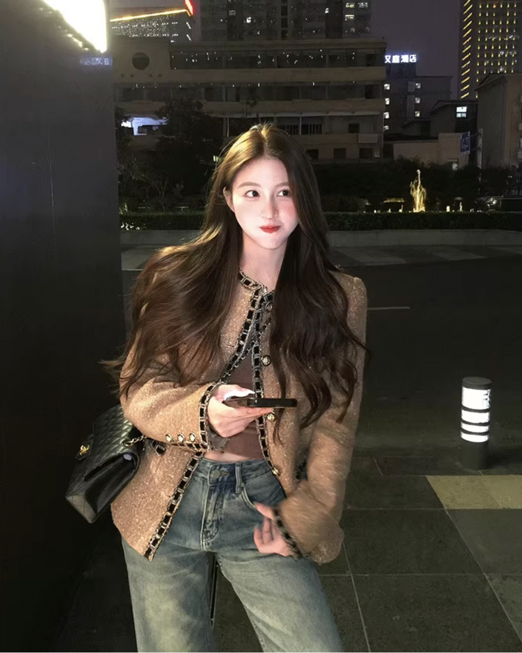 Brown Tweed boxy jacket ブラウン ツイード ボクシー ジャケット