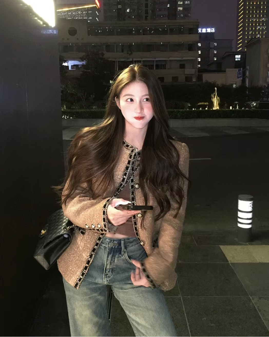 Brown Tweed boxy jacket ブラウン ツイード ボクシー ジャケット