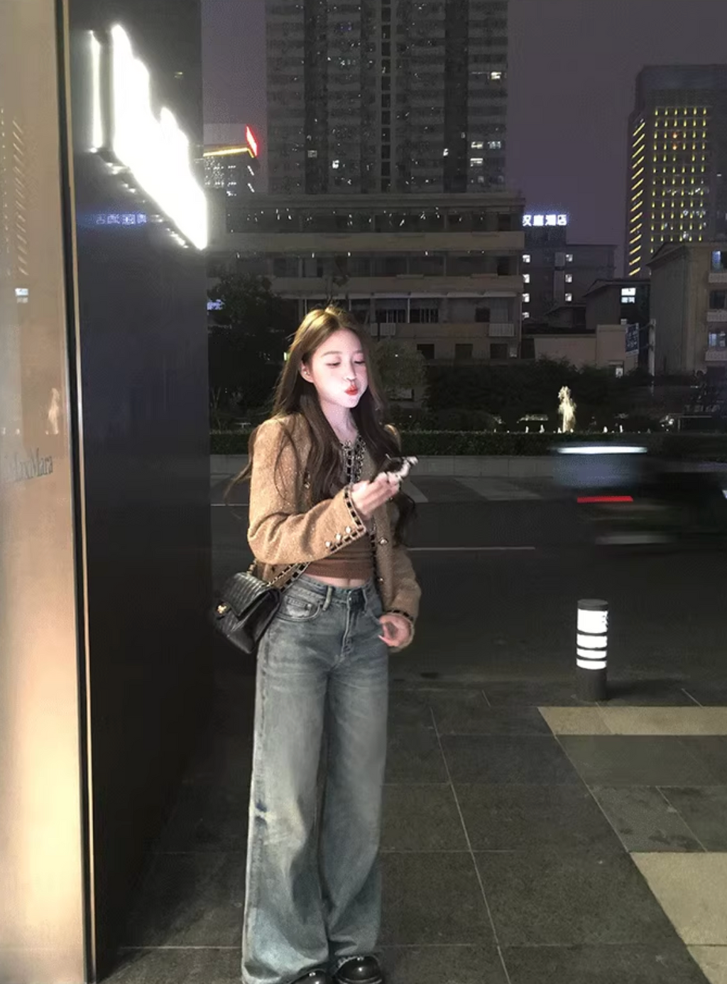 Brown Tweed boxy jacket ブラウン ツイード ボクシー ジャケット