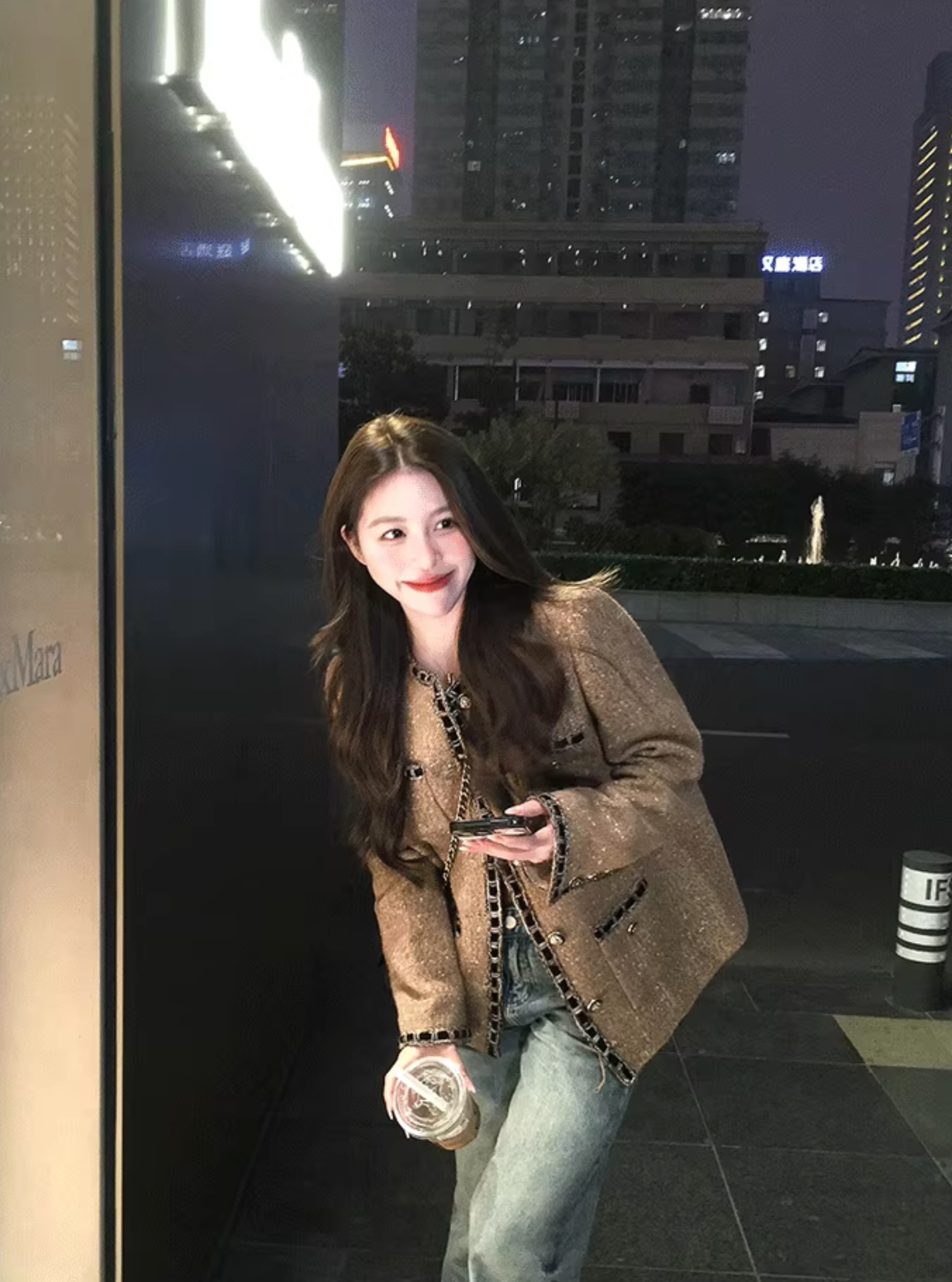 Brown Tweed boxy jacket ブラウン ツイード ボクシー ジャケット