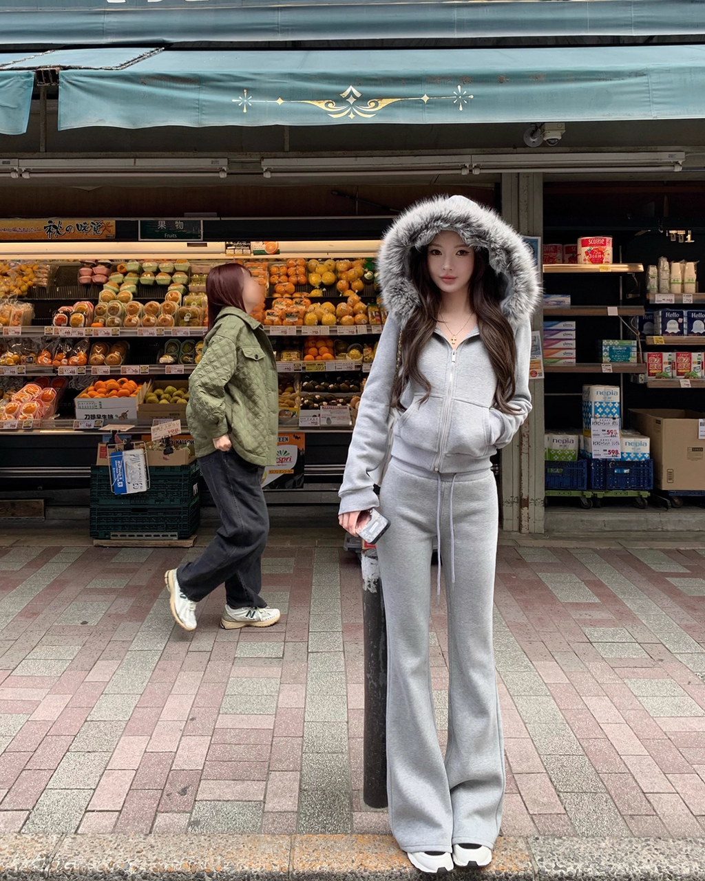 Big Fur Hoodie Flare Pants 裏起毛ビッグファーフーディ フレアパンツ セットアップ