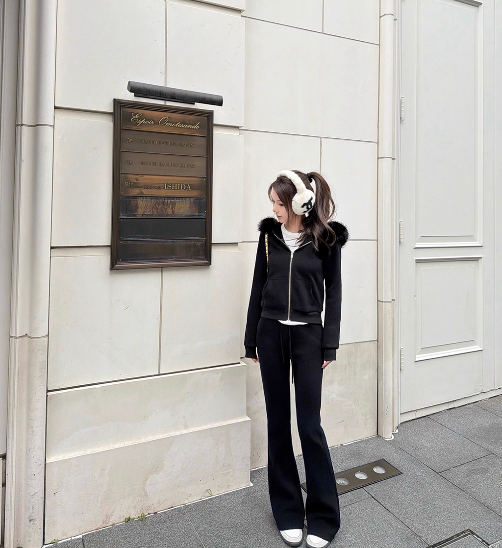 Big Fur Hoodie Flare Pants 裏起毛ビッグファーフーディ フレアパンツ セットアップ