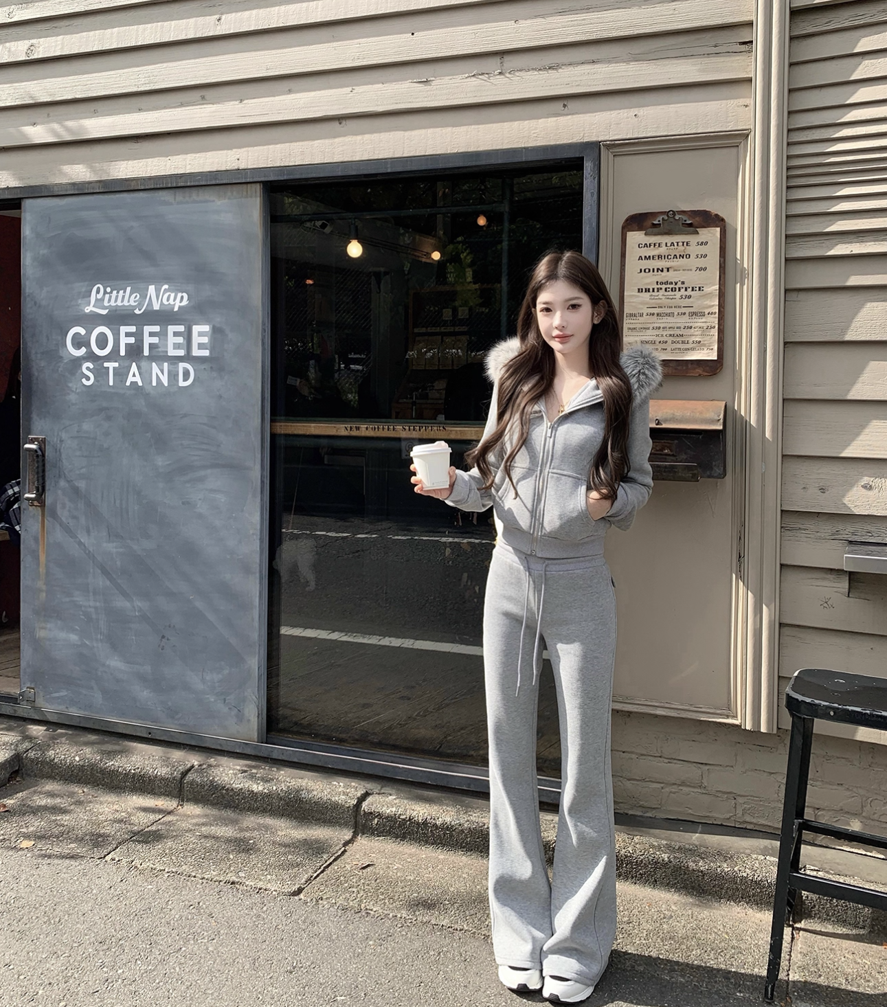 Big Fur Hoodie Flare Pants 裏起毛ビッグファーフーディ フレアパンツ セットアップ